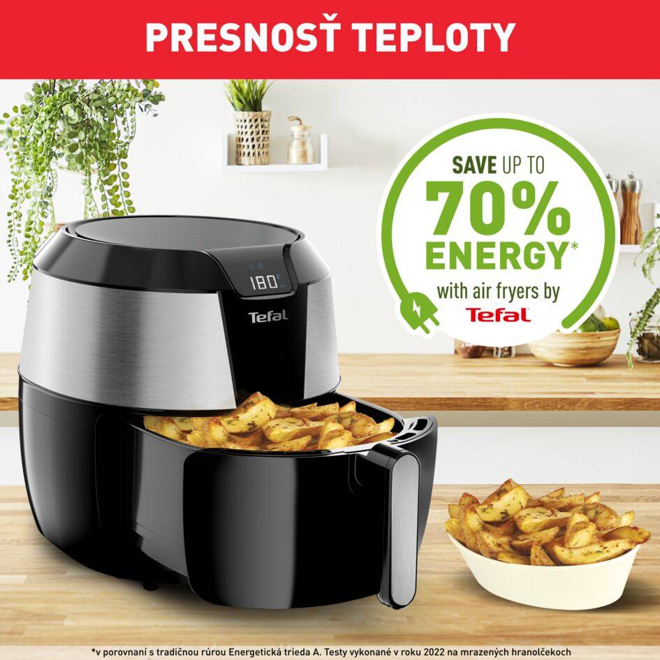 Teplovzdušná fritéza Tefal Easy Fry XXL Digital EY701D15 Nerezová/Čierna