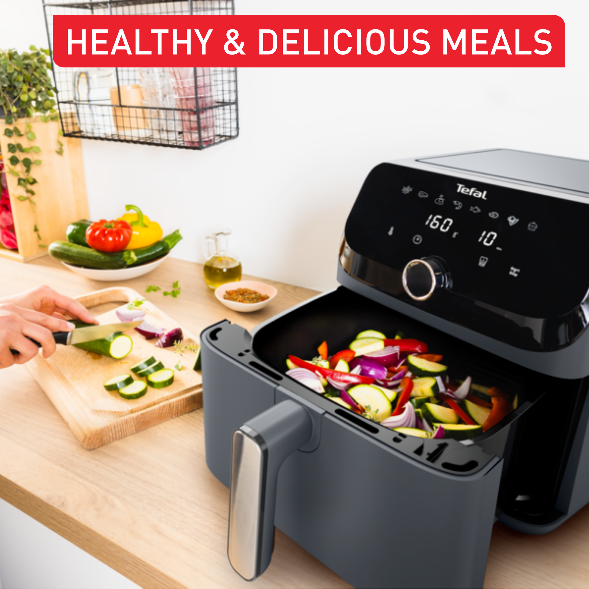 Teplovzdušná fritéza Tefal Easy Fry Mega EY855BE0 Tmavo šedá
