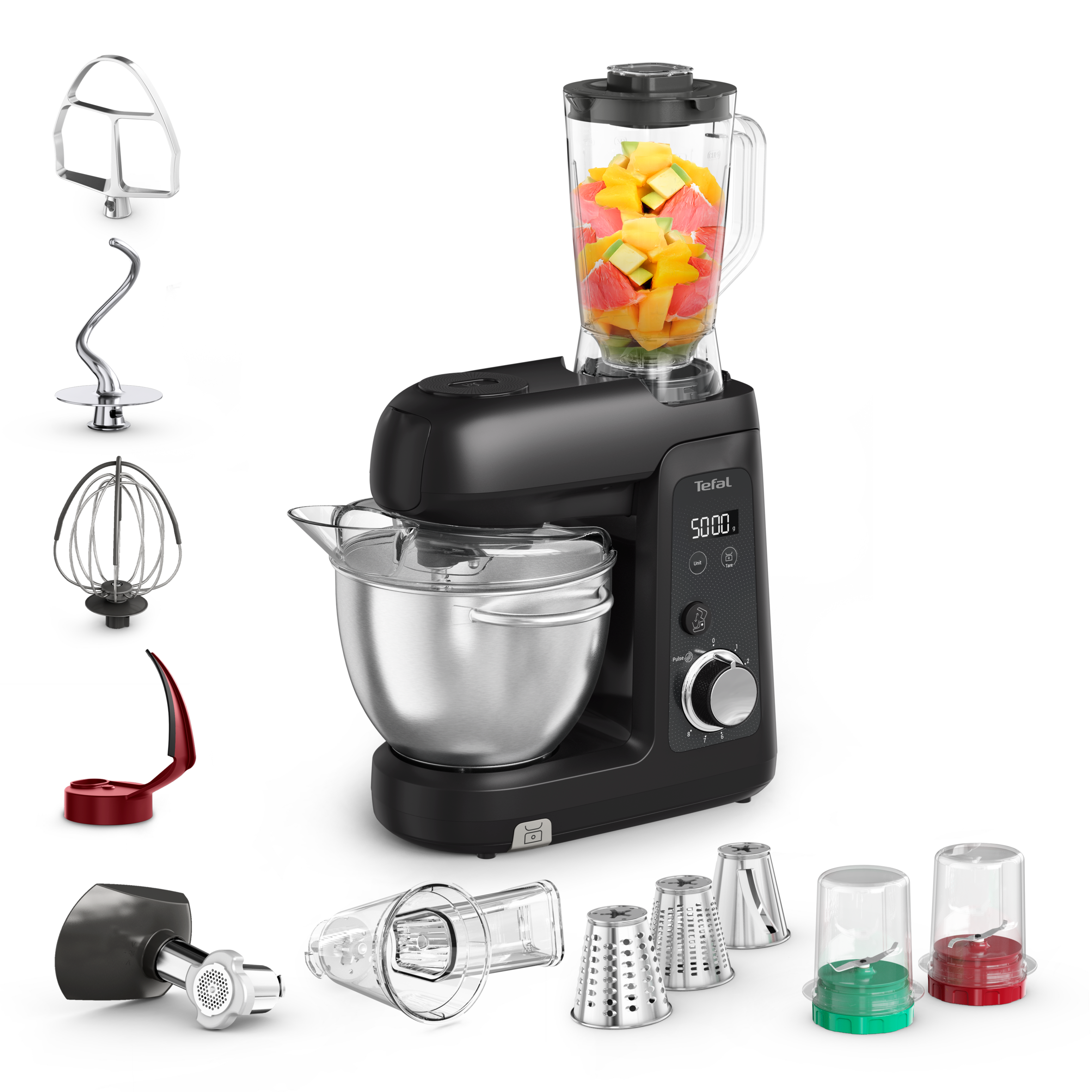 Bake Partner +, kuchynský robot, 1100 W motor, 5 všestranných nástavcov