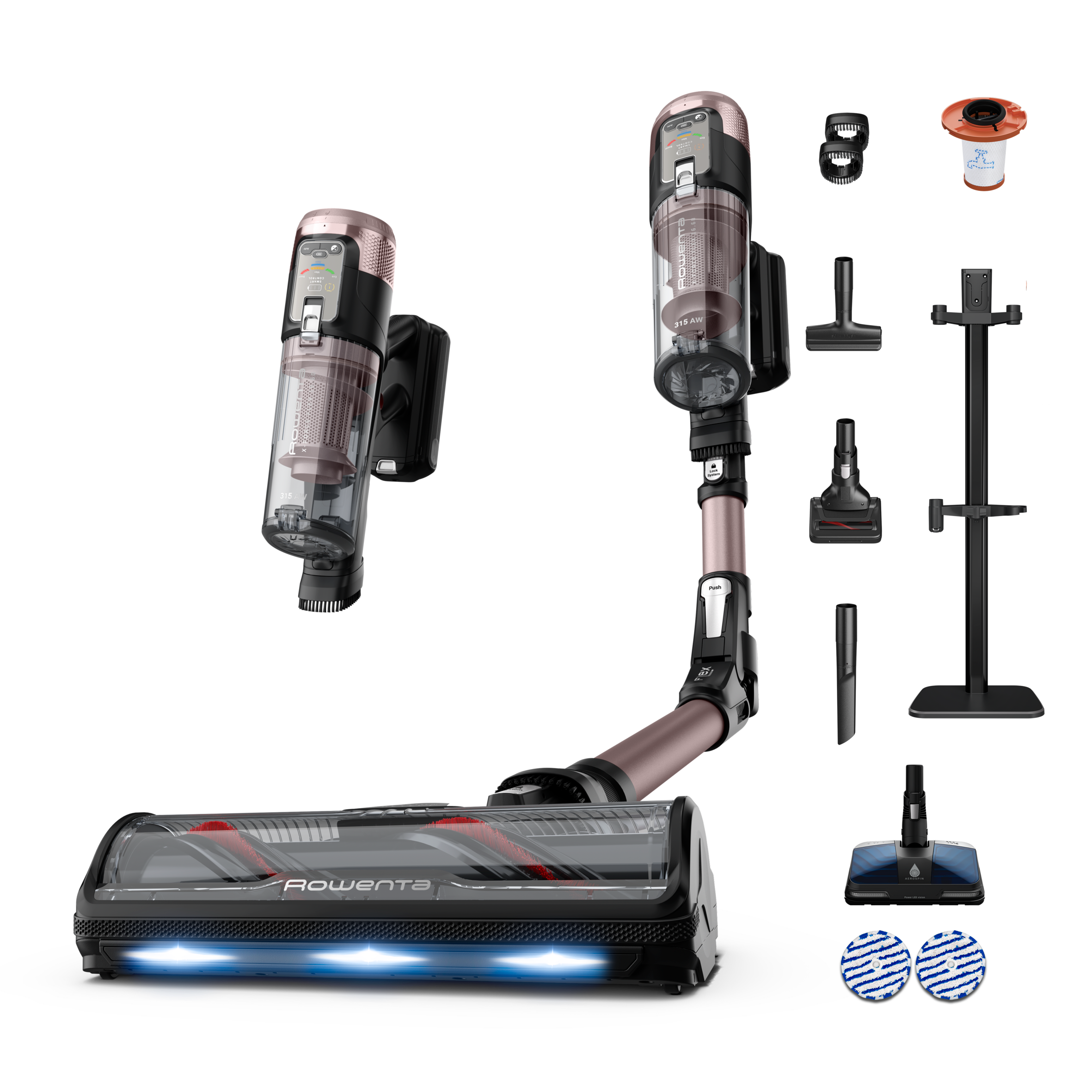 Tyčový vysávač Rowenta X-Force Flex 16.60 Aqua Auto Animal 4v1 315 AW RH9CD9E0