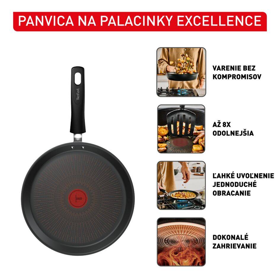 Nepriľnavá panvica na palacinky Tefal Excellence G3203832 25 cm