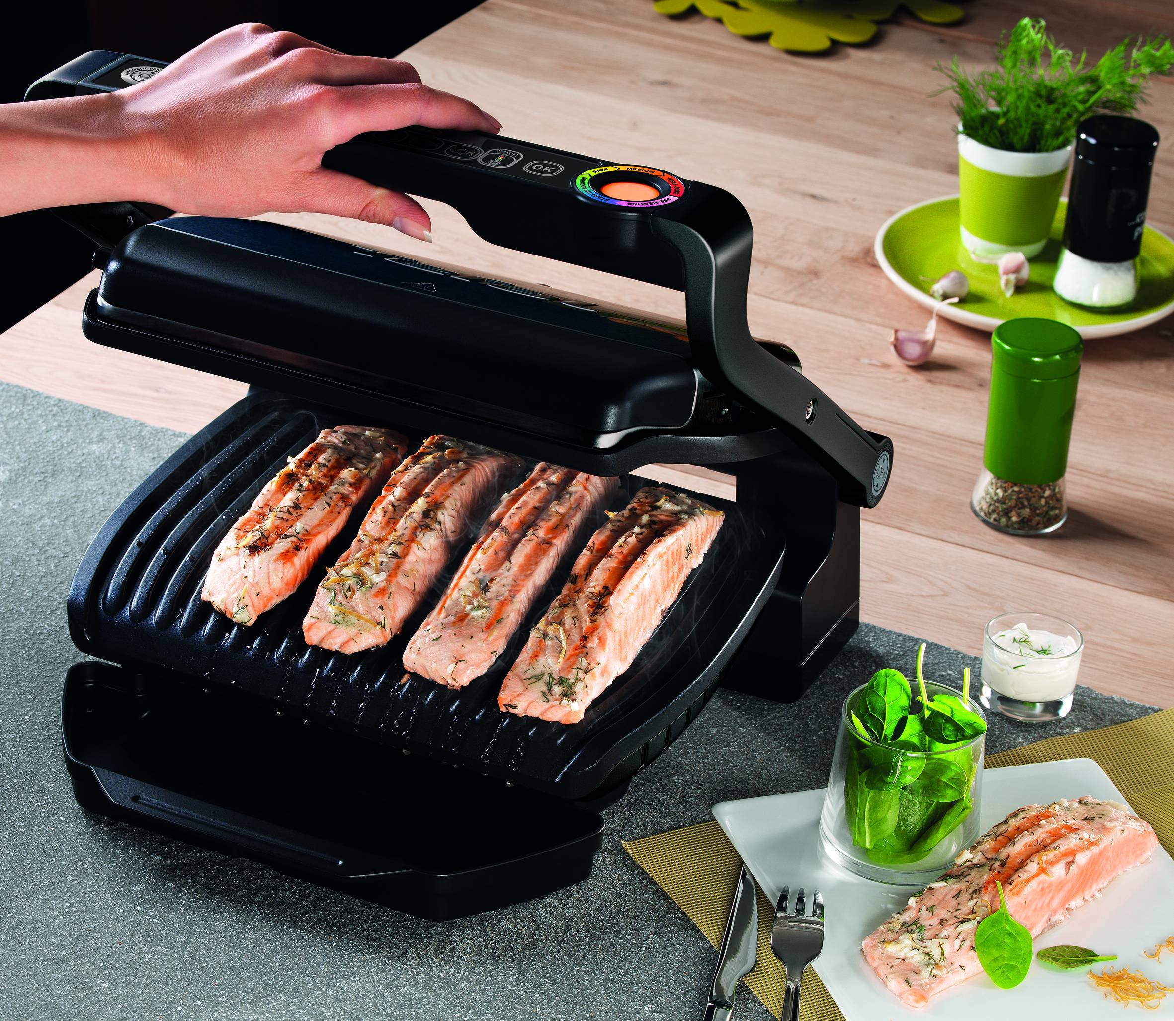 Elektrický gril Tefal OptiGrill+ Snacking & Baking GC714834 Čierny
