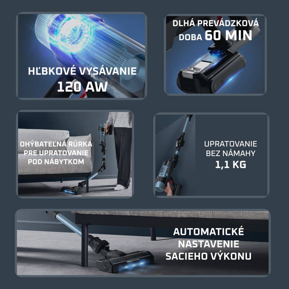 Tyčový vysávač X-Force Flex 10.80 Allergy Aqua Auto 4v1 120 AW RH7AC1E0