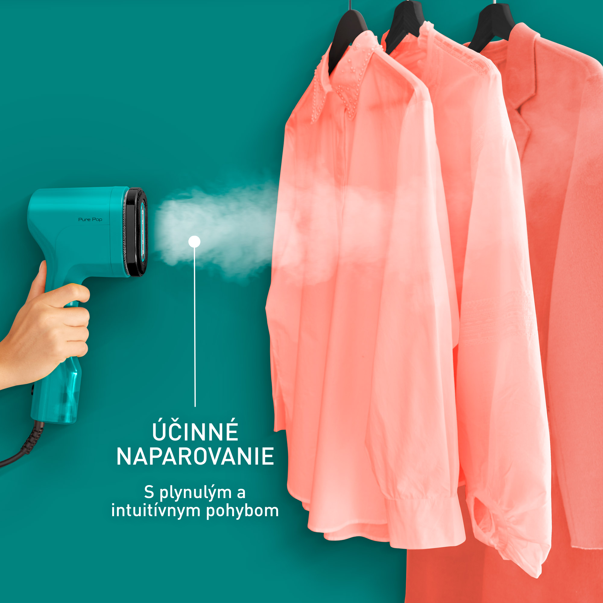 Naparovač odevov Tefal Pure POP DT2024E1 Zelený