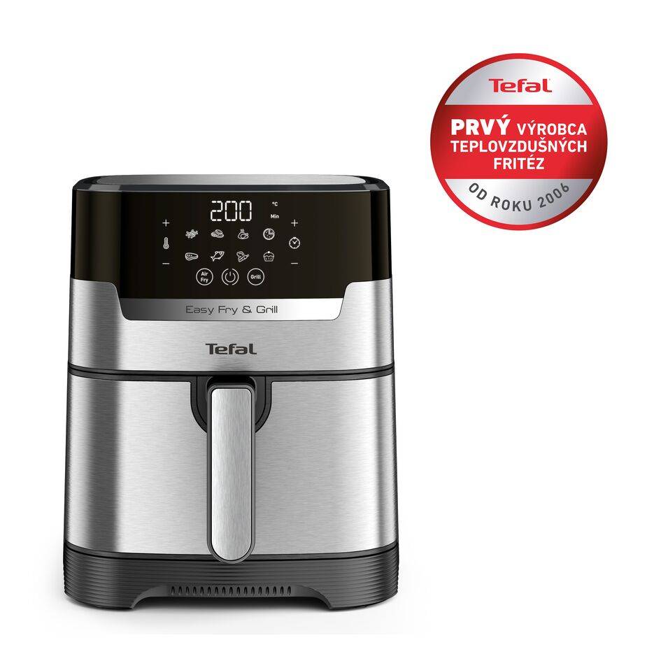 Teplovzdušná fritéza Tefal Easy Fry & Grill 2v1 Digital EY505D15 Nerezová/Čierna