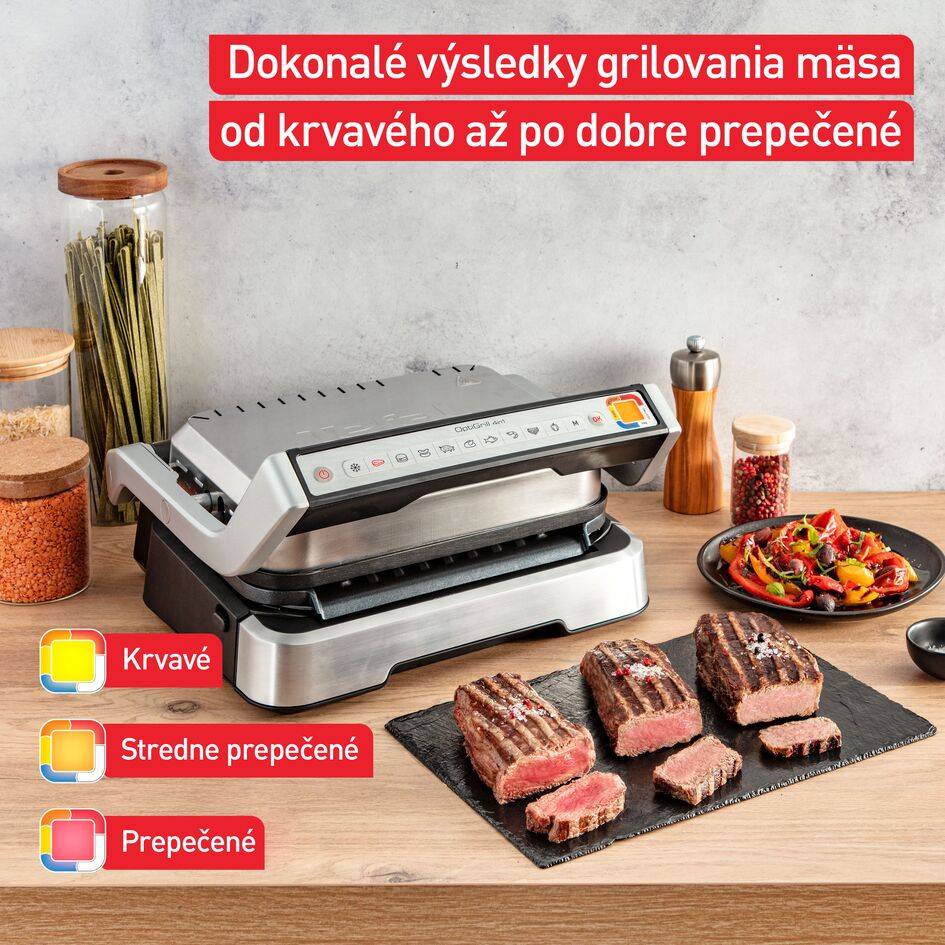 Elektrický gril Tefal OptiGrill 4v1 Inox GC774D30 Strieborný/Čierny