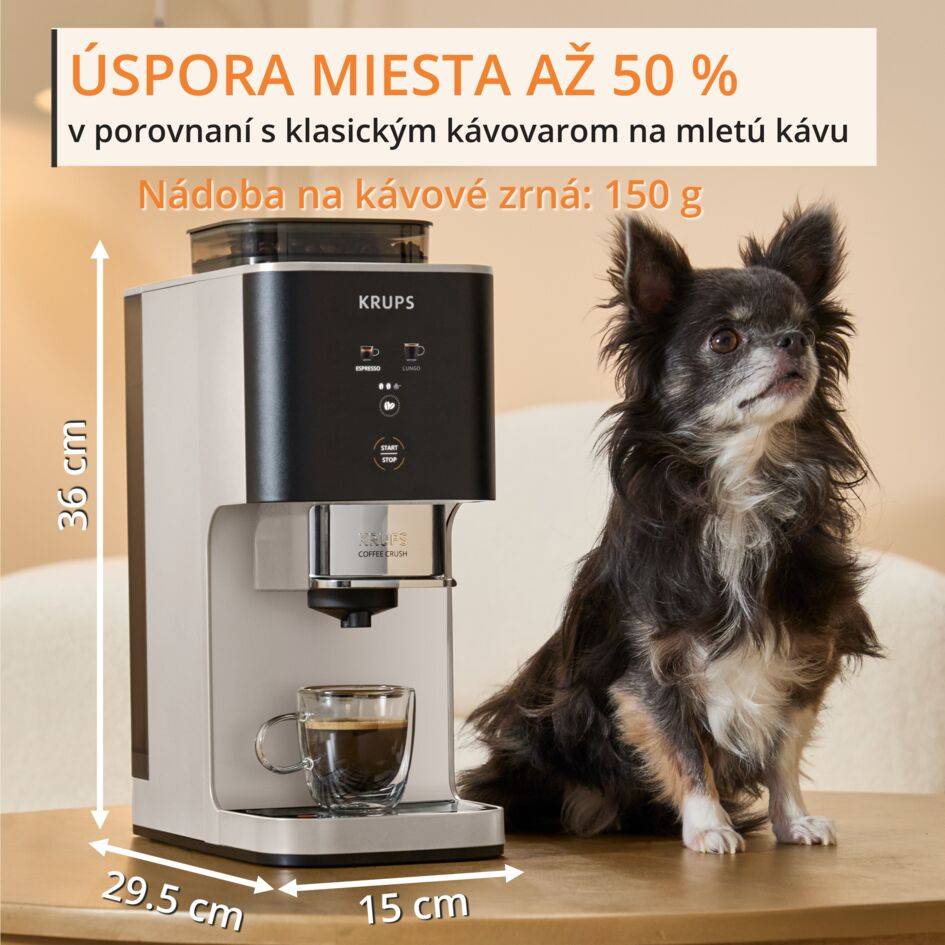 Automatický kávovar KRUPS Coffee Crush SA4001E0 biela