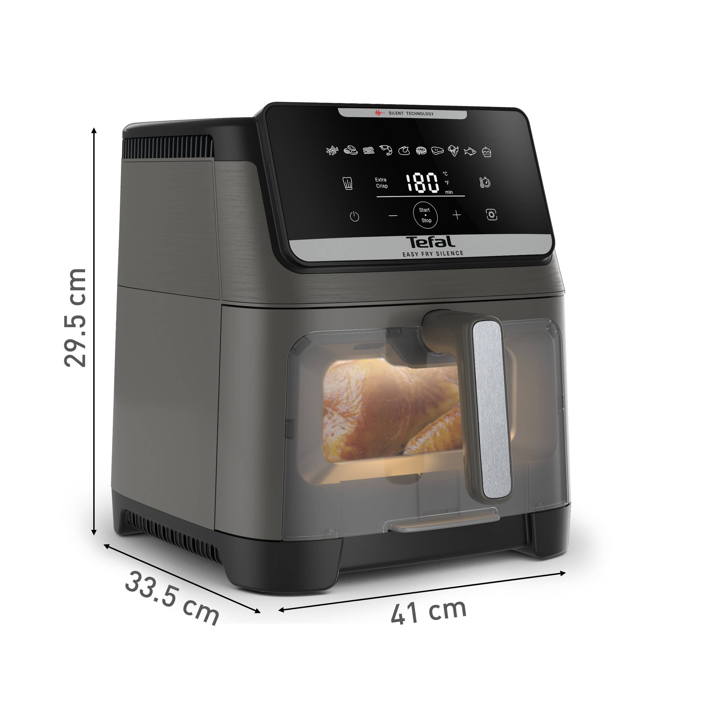 Teplovzdušná fritéza Tefal Easy Fry Silence 7L EY846HE0 Tmavo šedá
