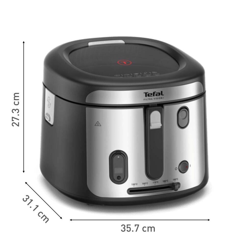 Olejová fritéza Tefal Filtra Vision+, FF2588E0, čierna