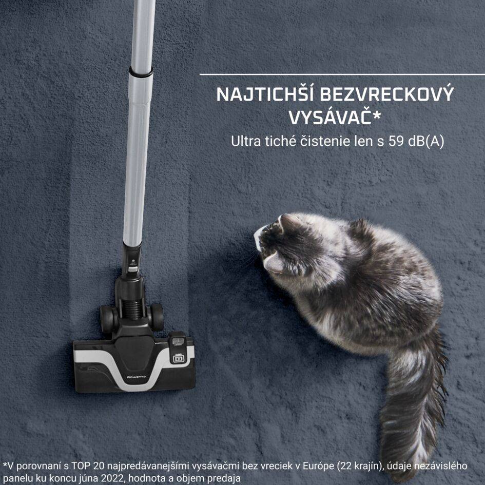 Bezvreckový vysávač Silence Force Cyclonic Effitech® 59 dB Parquet RO7935EA