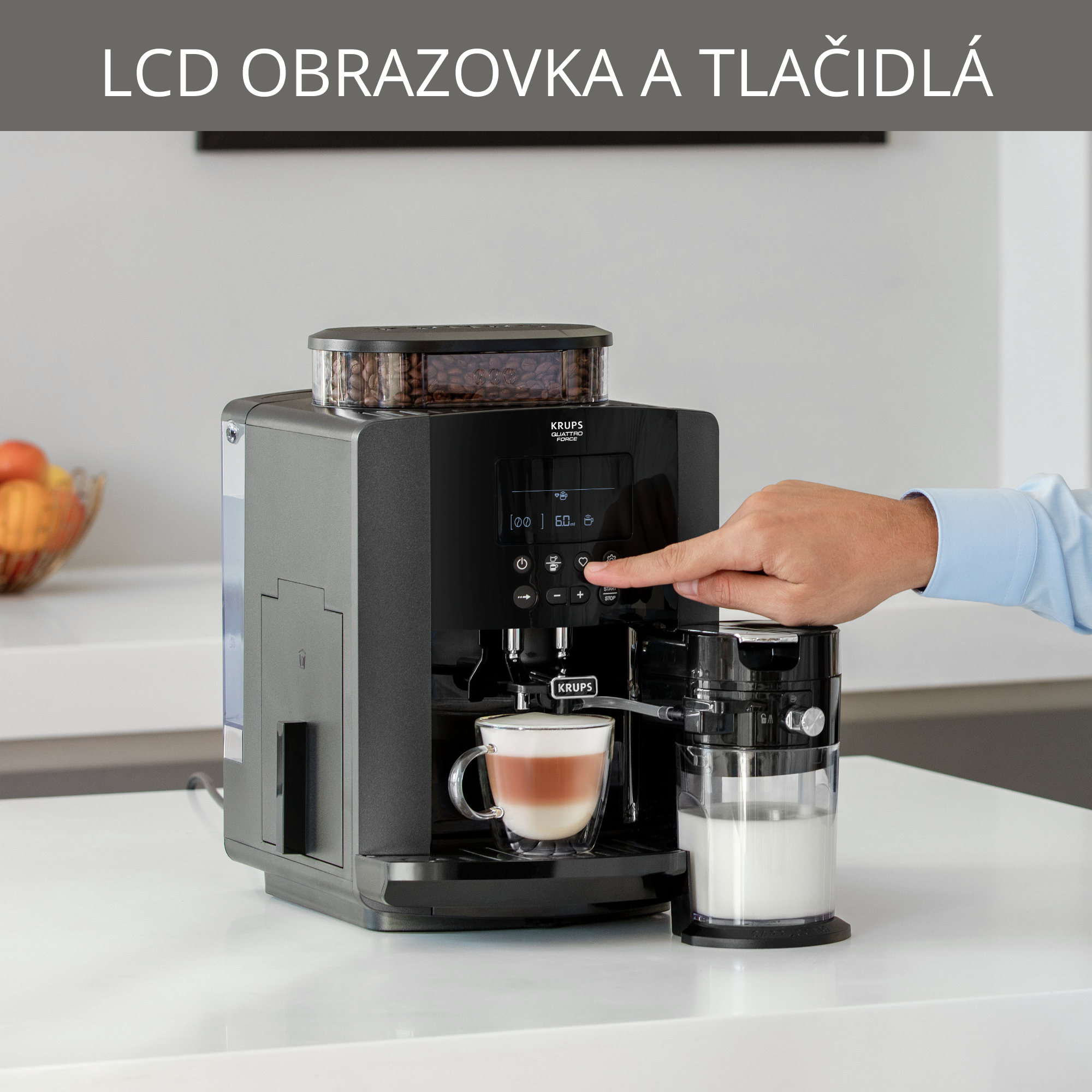 Automatický kávovar KRUPS Arabica Latte EA819N10 Čierny