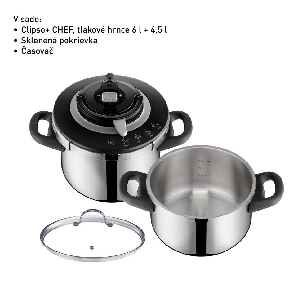 Tlakový hrniec Tefal Clipso+ CHEF 6 L + 4.5 L P4552030