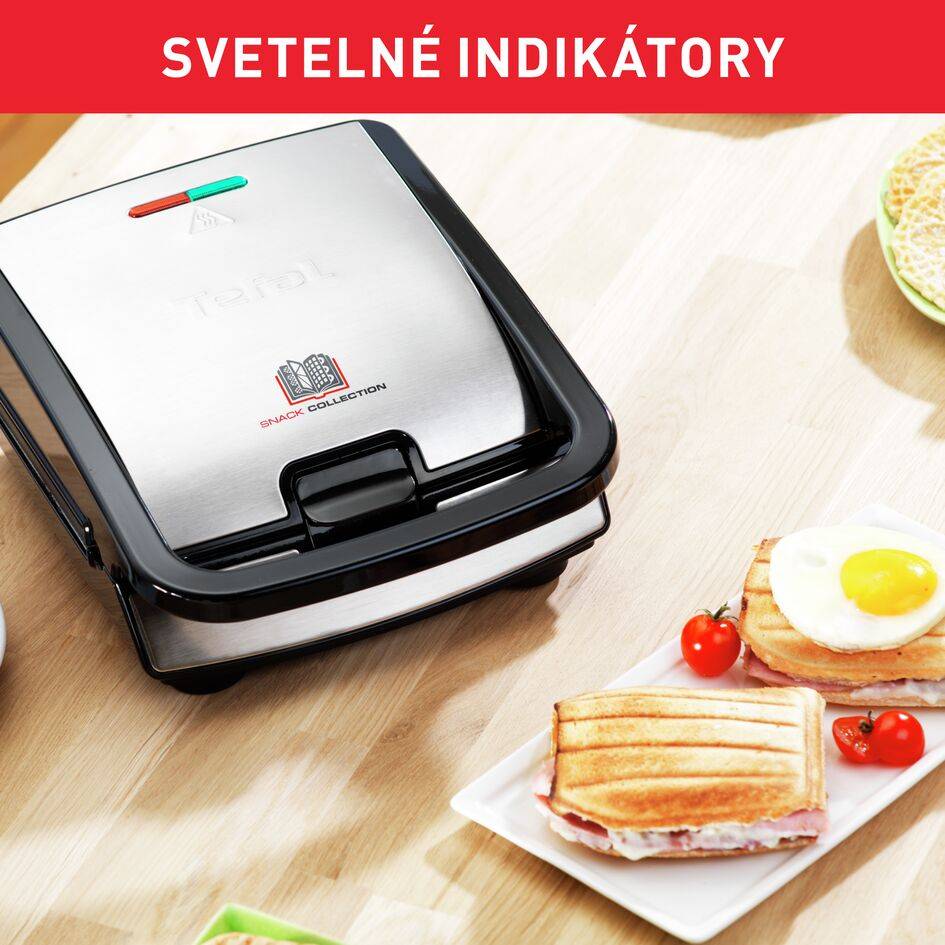 Sendvičovač Tefal Snack Collection SW852D12 Nerezový/Čierny