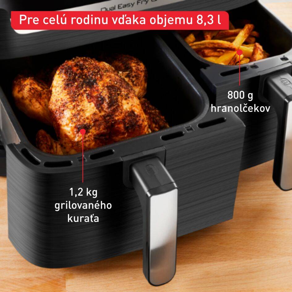 Teplovzdušná fritéza Tefal Dual Easy Fry & Grill EY905B10 Čierna