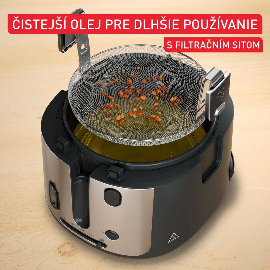 Olejová fritéza Tefal Filtra Vision+, FF2588E0, čierna