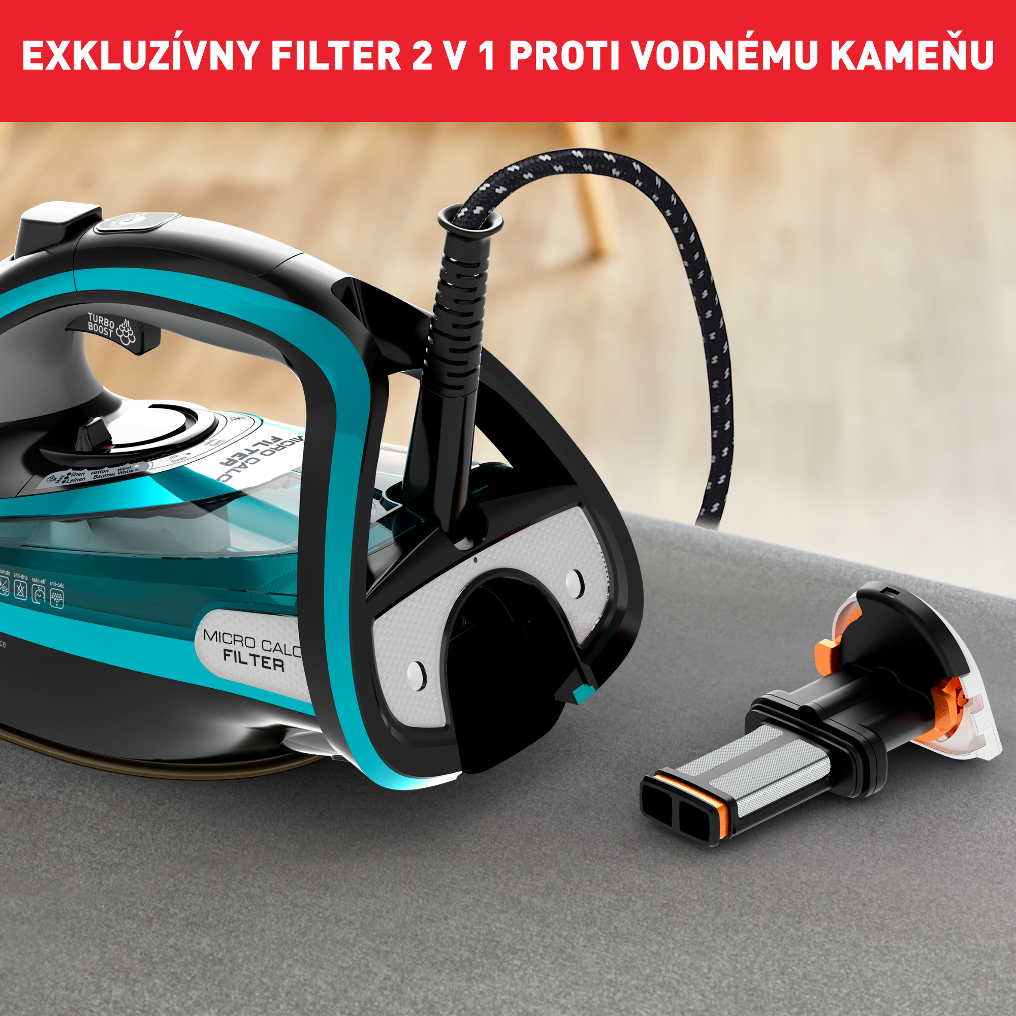 Naparovacia žehlička Tefal Ultimate Pure FV9844E0 Azúrová/Čierna