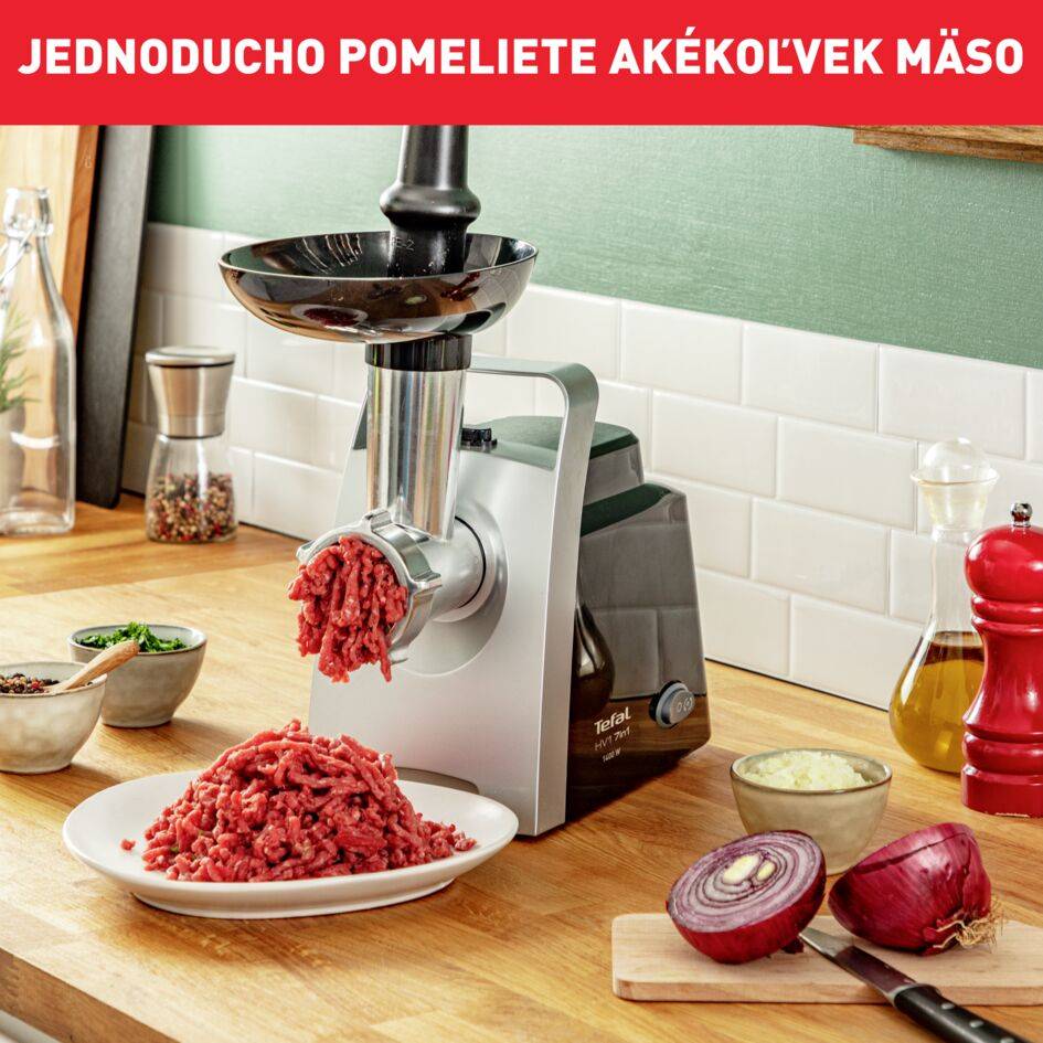 Mlynček na mäso Tefal HV1 7v1 NE109838 Strieborný/Čierny