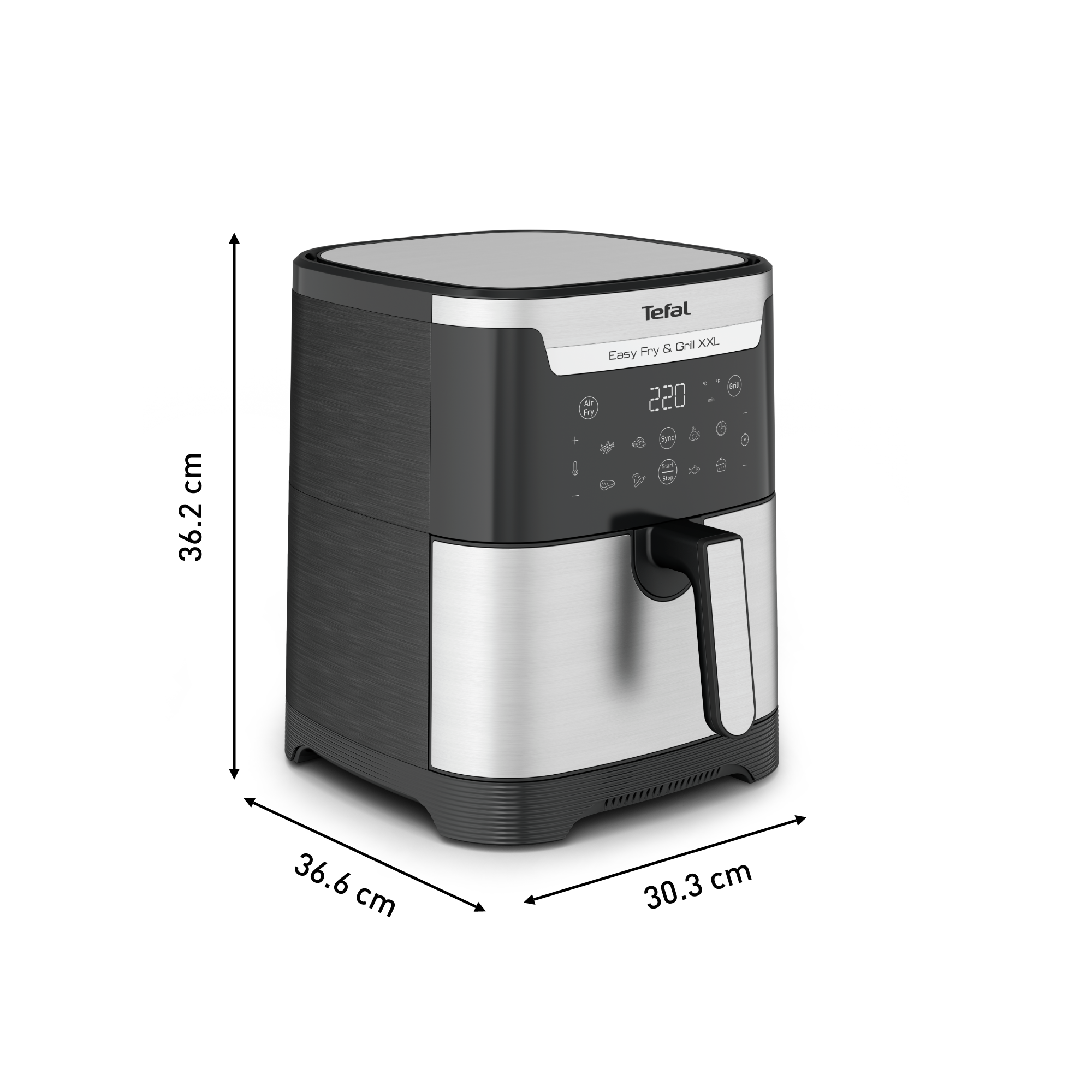 Teplovzdušná fritéza Tefal Easy Fry & Grill 2v1 EY801D15 Čierná/Nerezová