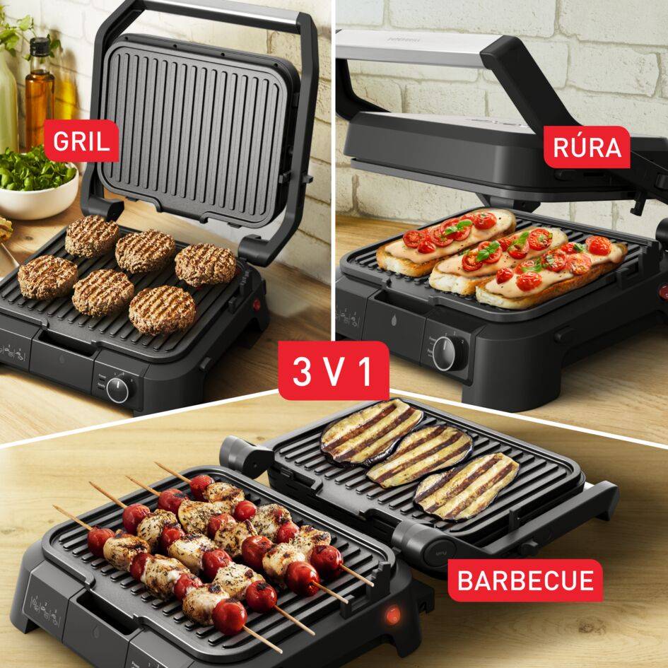 Elektrický gril Tefal SuperGrill 3v1 GC510DE0 Ušľachtilá oceľ