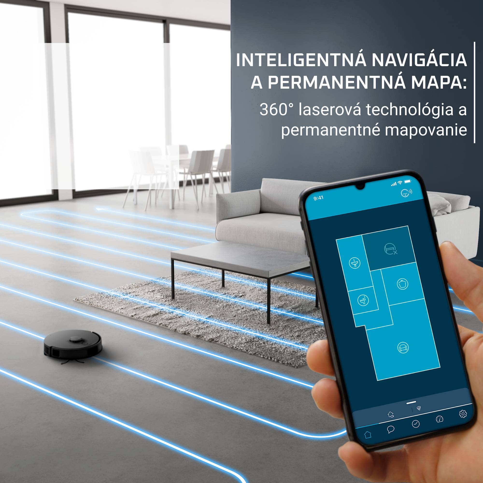 Robotický vysávač Rowenta X-Plorer S135 Detect 5000 PA RR91C5WH