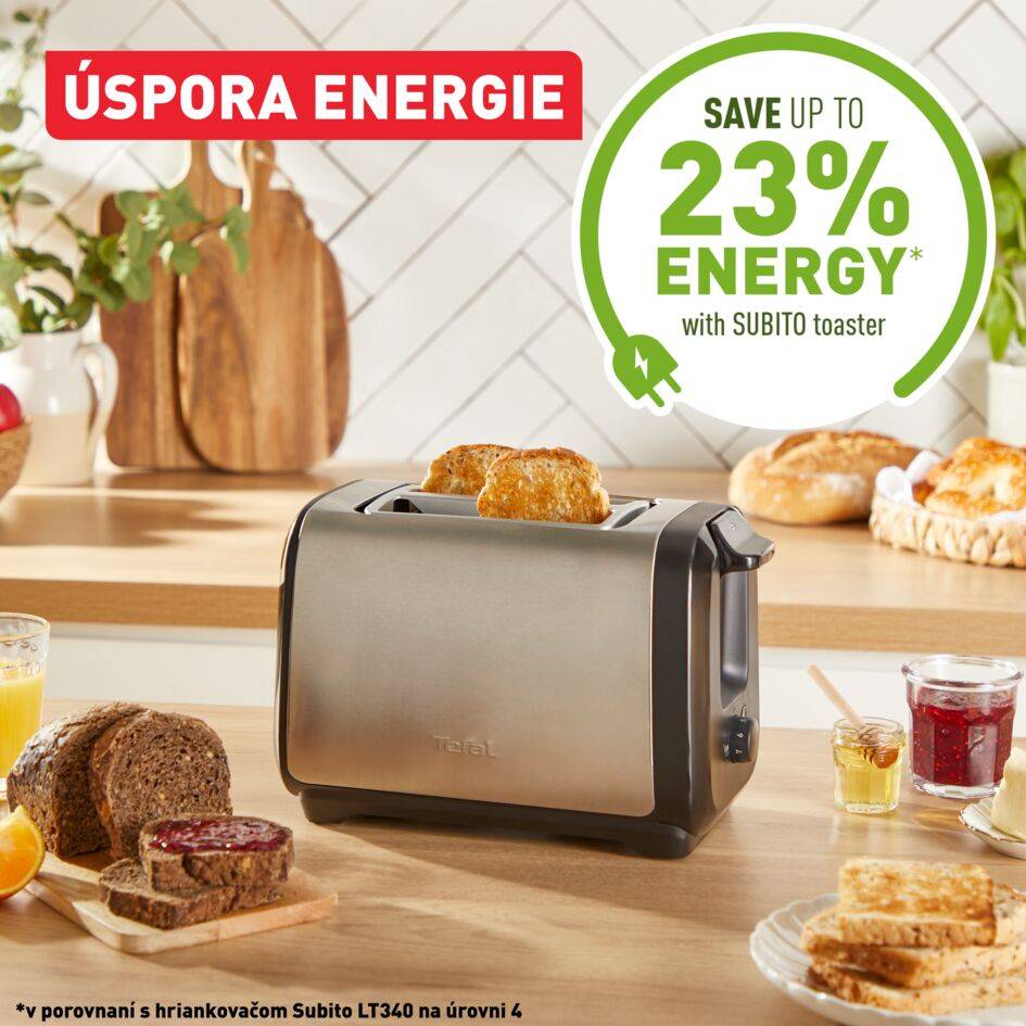 TT5S1DE0 Subito Hriankovač Tefal Nerez/Čierna