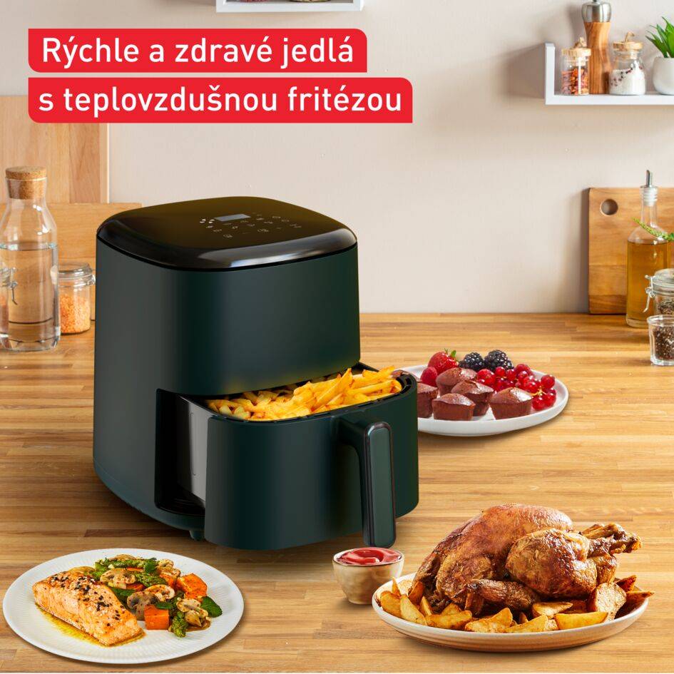 Teplovzdušná fritéza Tefal Easy Fry Max EY245310 Tmavo zelená/Čierna