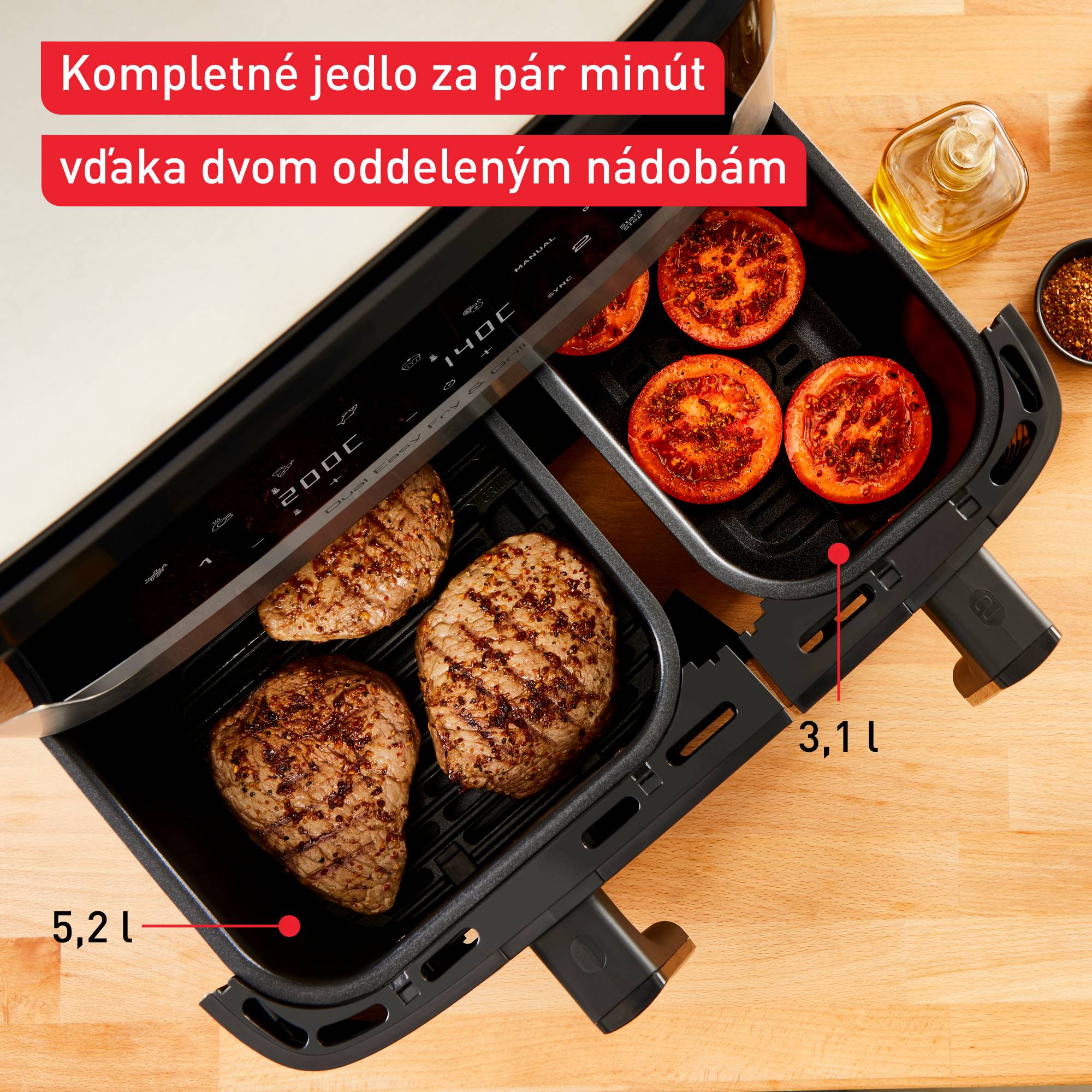 Teplovzdušná fritéza Tefal Dual Easy Fry & Grill EY905D10 Nerezová/Čierna