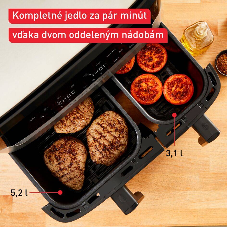Teplovzdušná fritéza Tefal Dual Easy Fry & Grill EY905D10 Nerezová/Čierna
