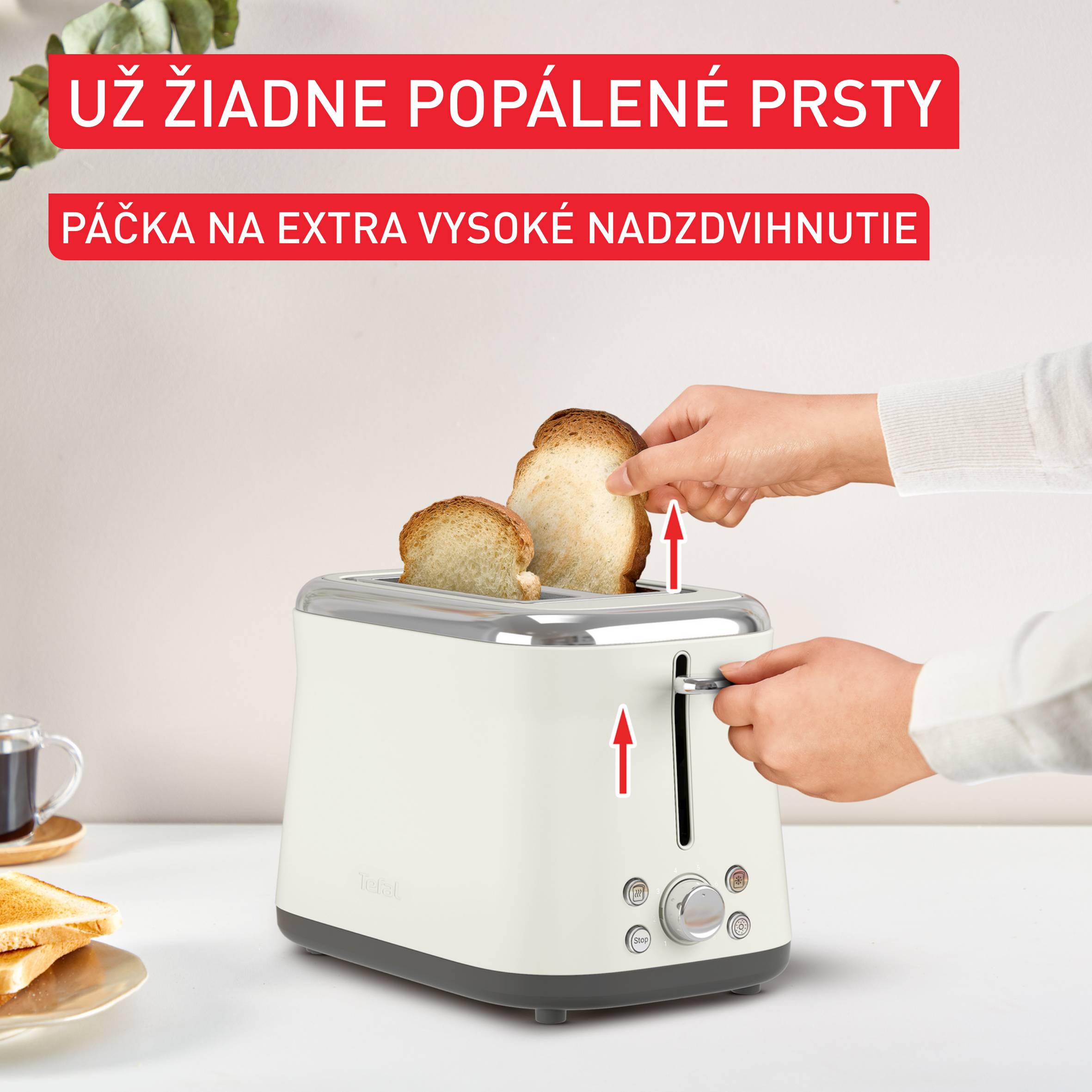 Retro hriankovač Tefal Collection TT720AE0 ušľachtilá oceľ krémový