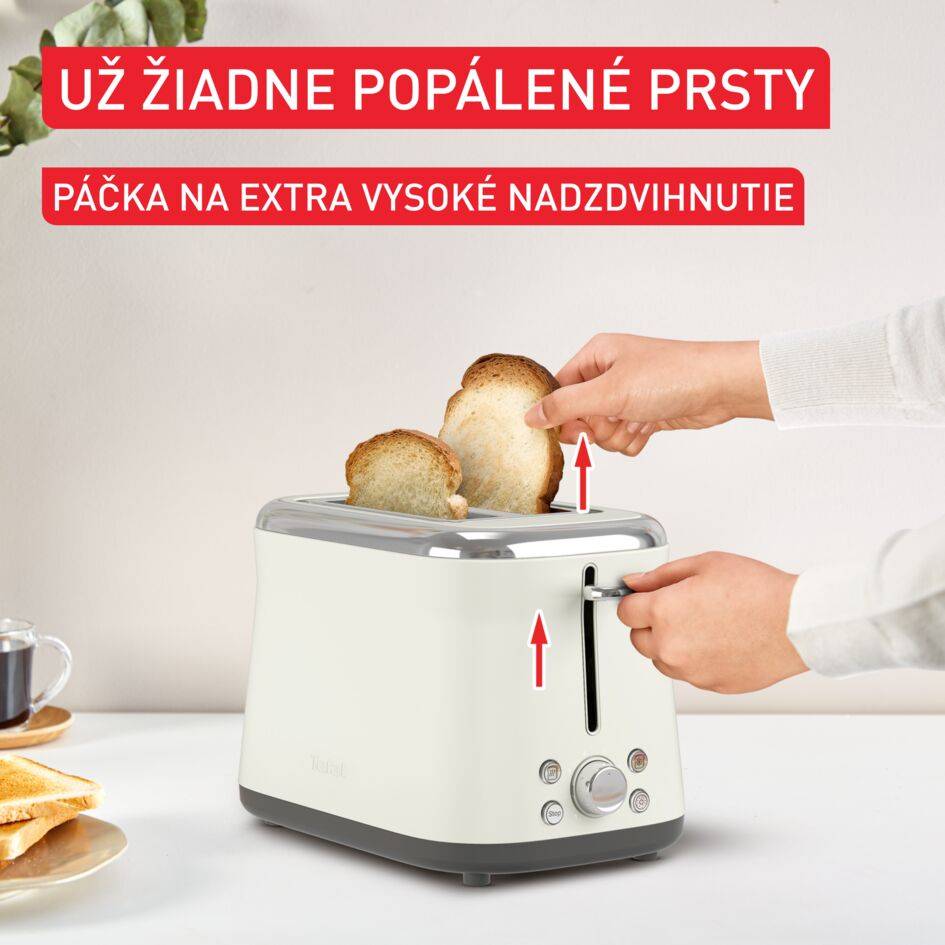 Retro hriankovač Tefal Collection TT720AE0 ušľachtilá oceľ krémový