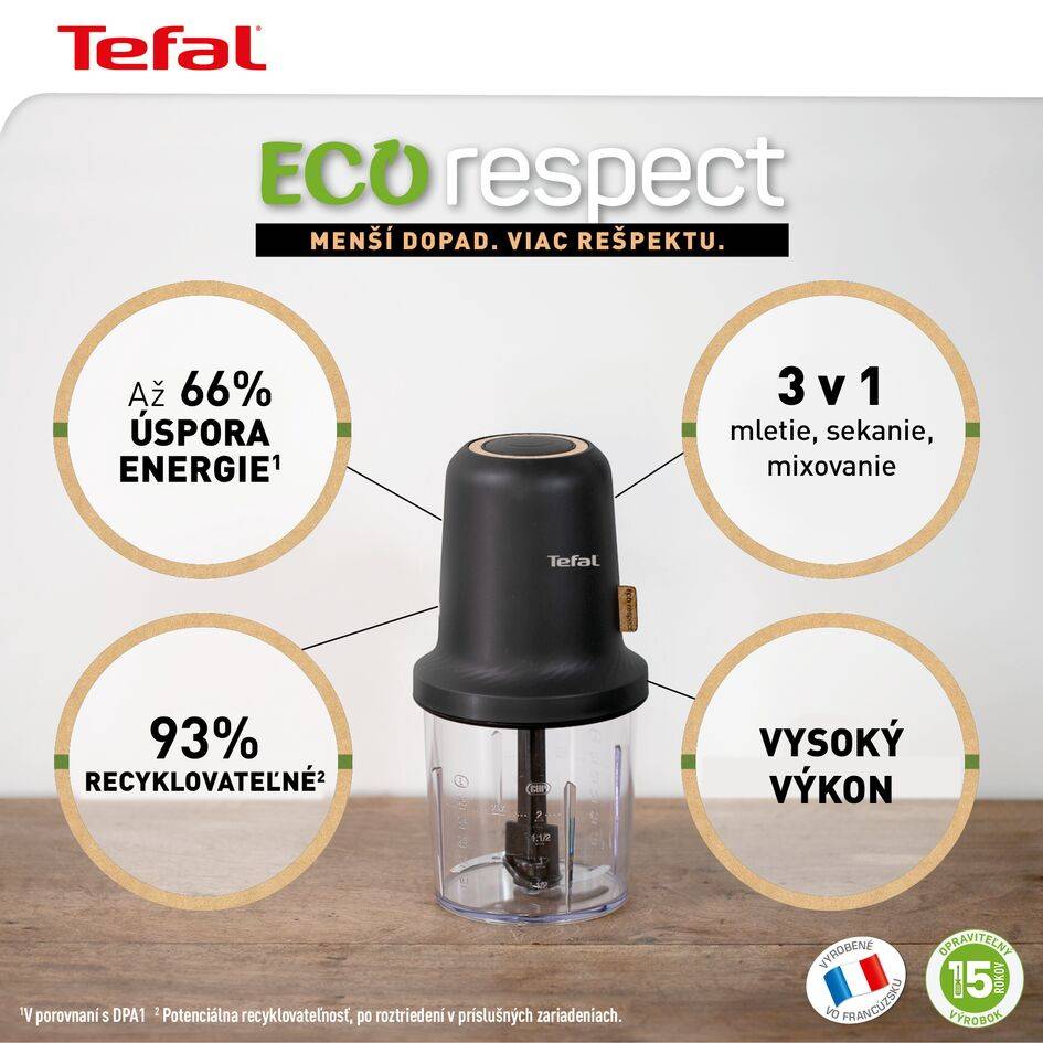 Elektrický sekáčik Tefal Eco Respect MQ80E838 Čierny