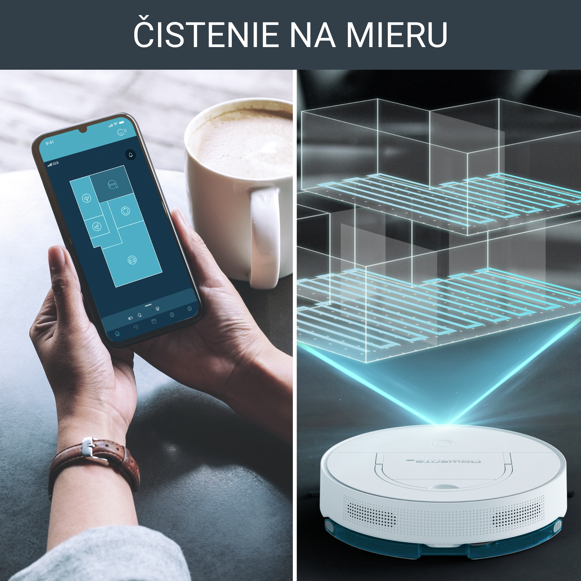 Robotický vysávač Rowenta X-Plorer S130 AI 4v1 Laser & Camera 8cm RR9067WH