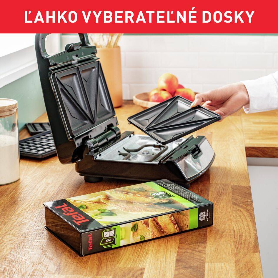 Sendvičovač Tefal Snack Collection SW852D12 Nerezový/Čierny
