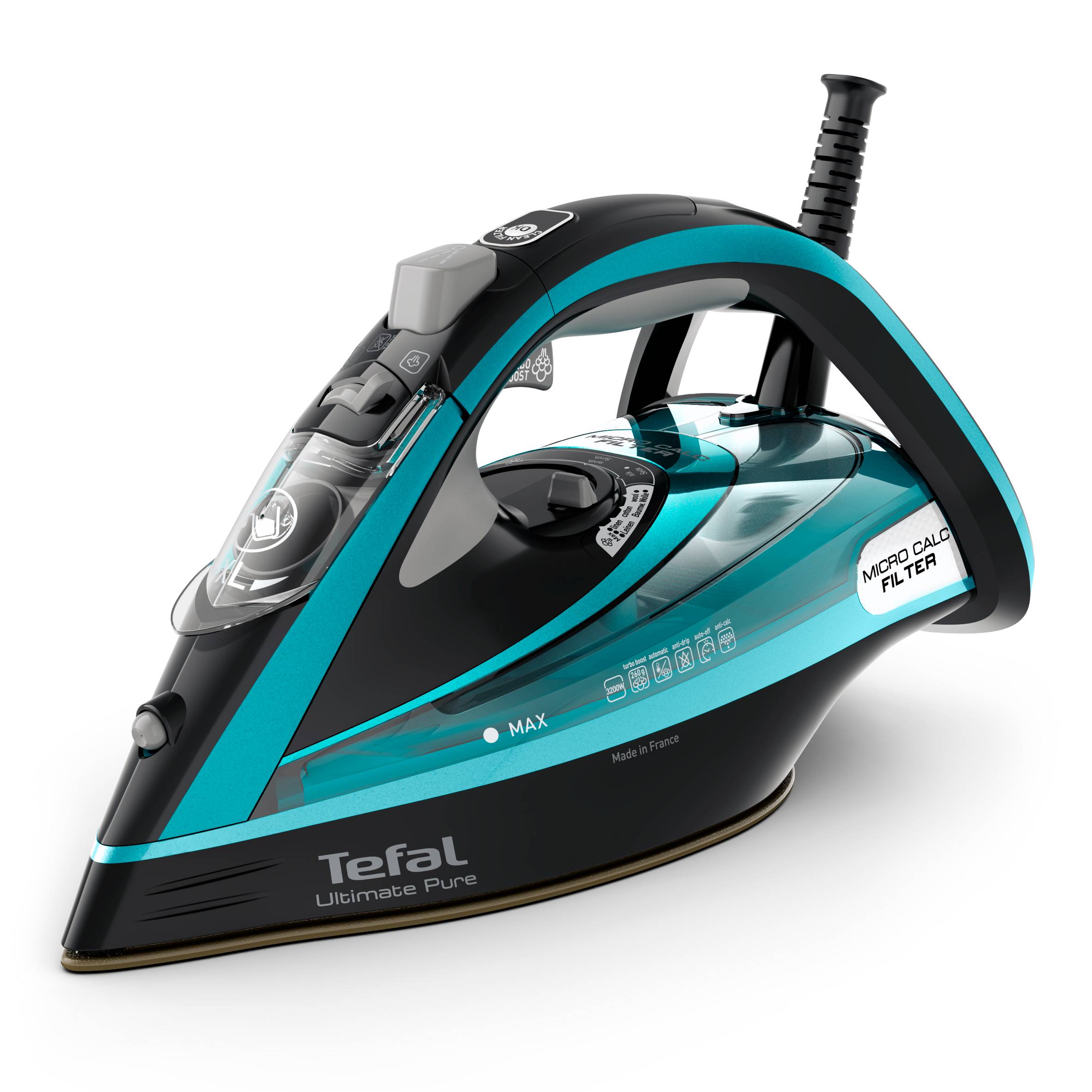 Naparovacia žehlička Tefal Ultimate Pure FV9844E0 Azúrová/Čierna