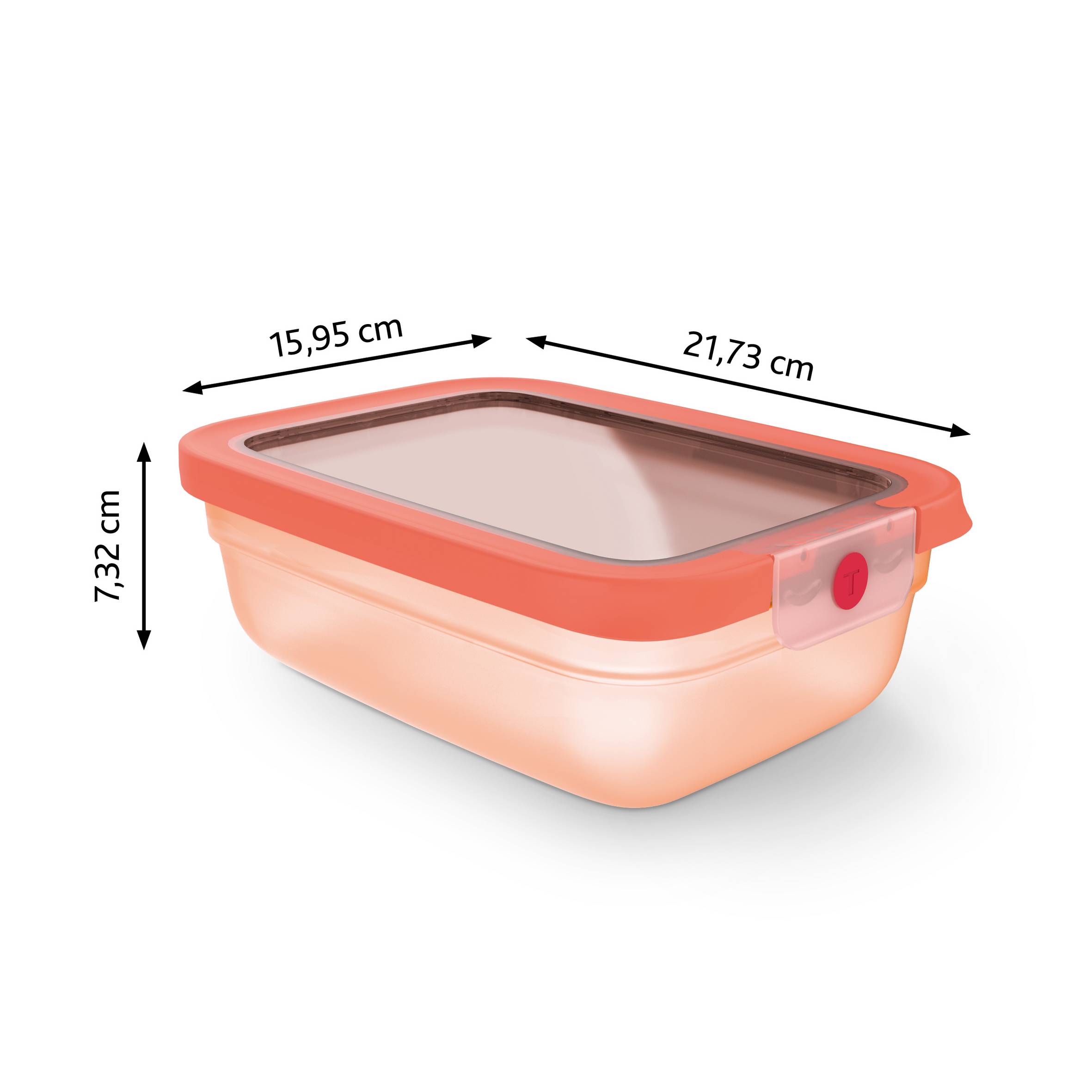 N1210810 oneClick dóza na potraviny Tefal obdĺžniková 1,2 l oranžová