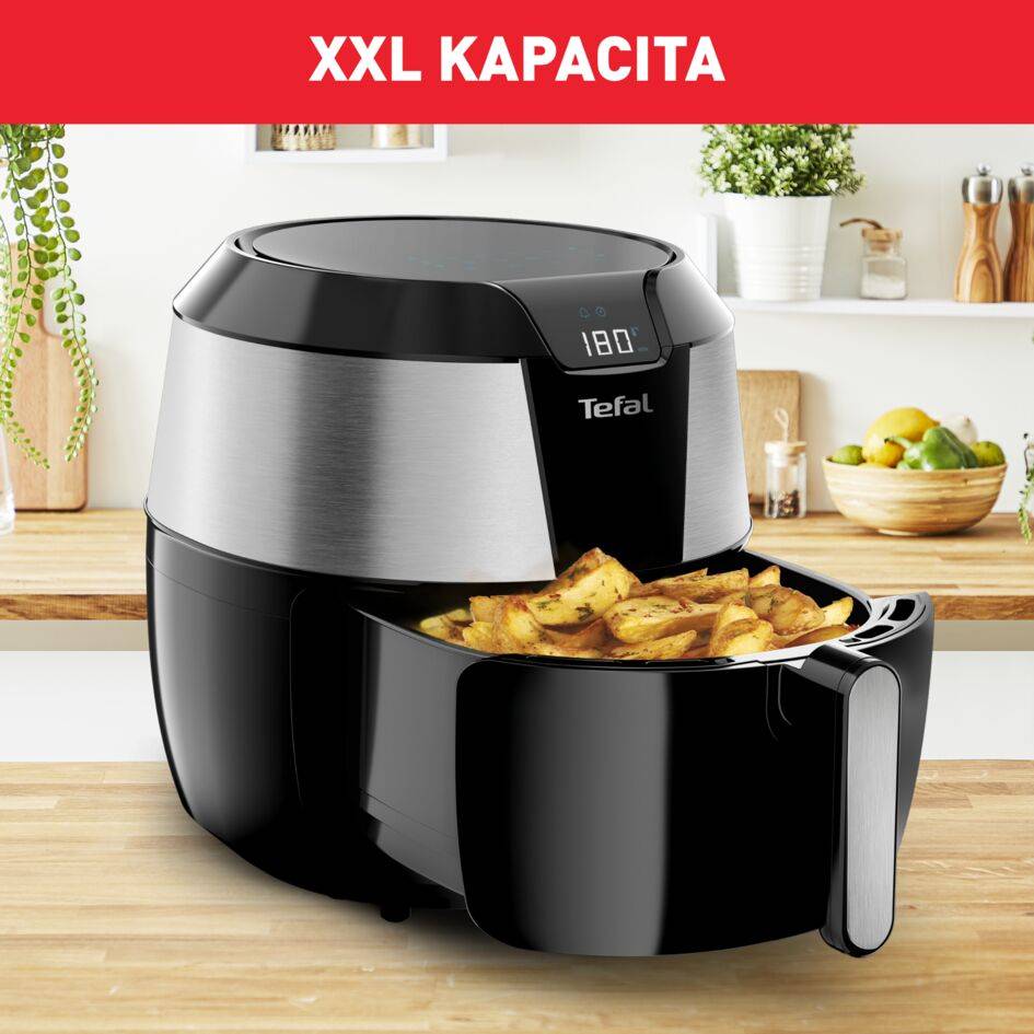 Teplovzdušná fritéza Tefal Easy Fry XXL Digital EY701D15 Nerezová/Čierna