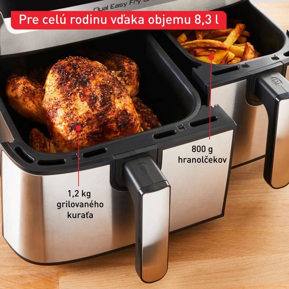 Teplovzdušná fritéza Tefal Dual Easy Fry & Grill EY905D10 Nerezová/Čierna