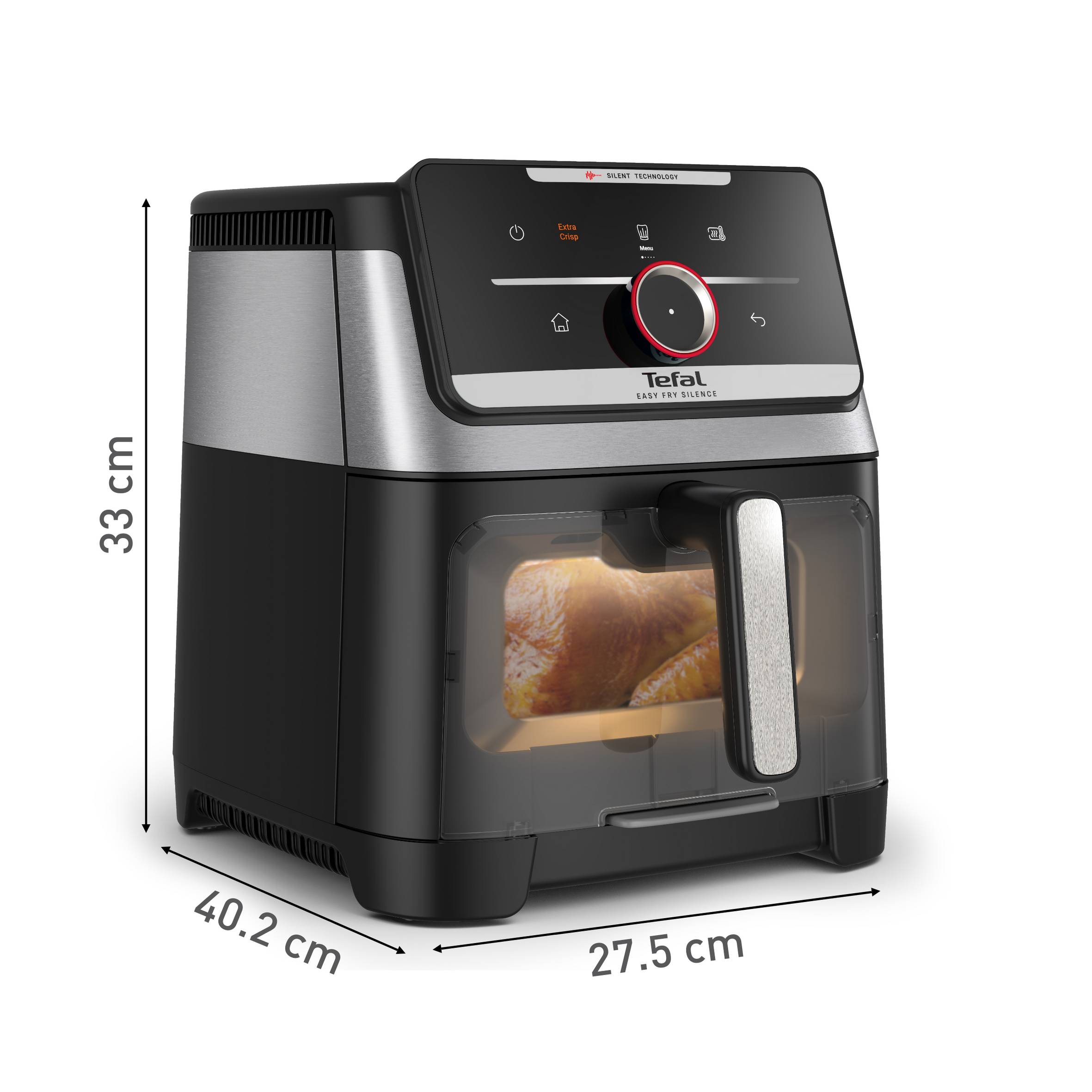Tichá teplovzdušná fritéza Tefal Easy Fry Silence 7L, EY876E0, nehrdzavejúca oceľ