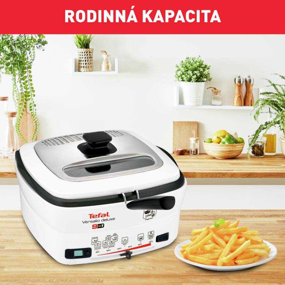 Olejová fritéza Tefal Versalio Deluxe 9v1 FR495070 Nerezová/Biela