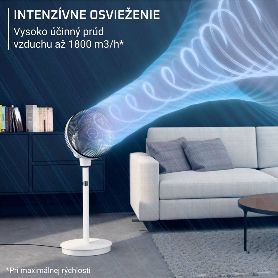 Stojanový ventilátor Rowenta Turbo Swift Silence QV5040F0 Biely