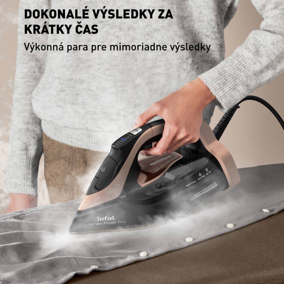 Naparovacia žehlička Tefal Ultimate Power Pro FV9E50E0 Ružovo zlatá/Čierna