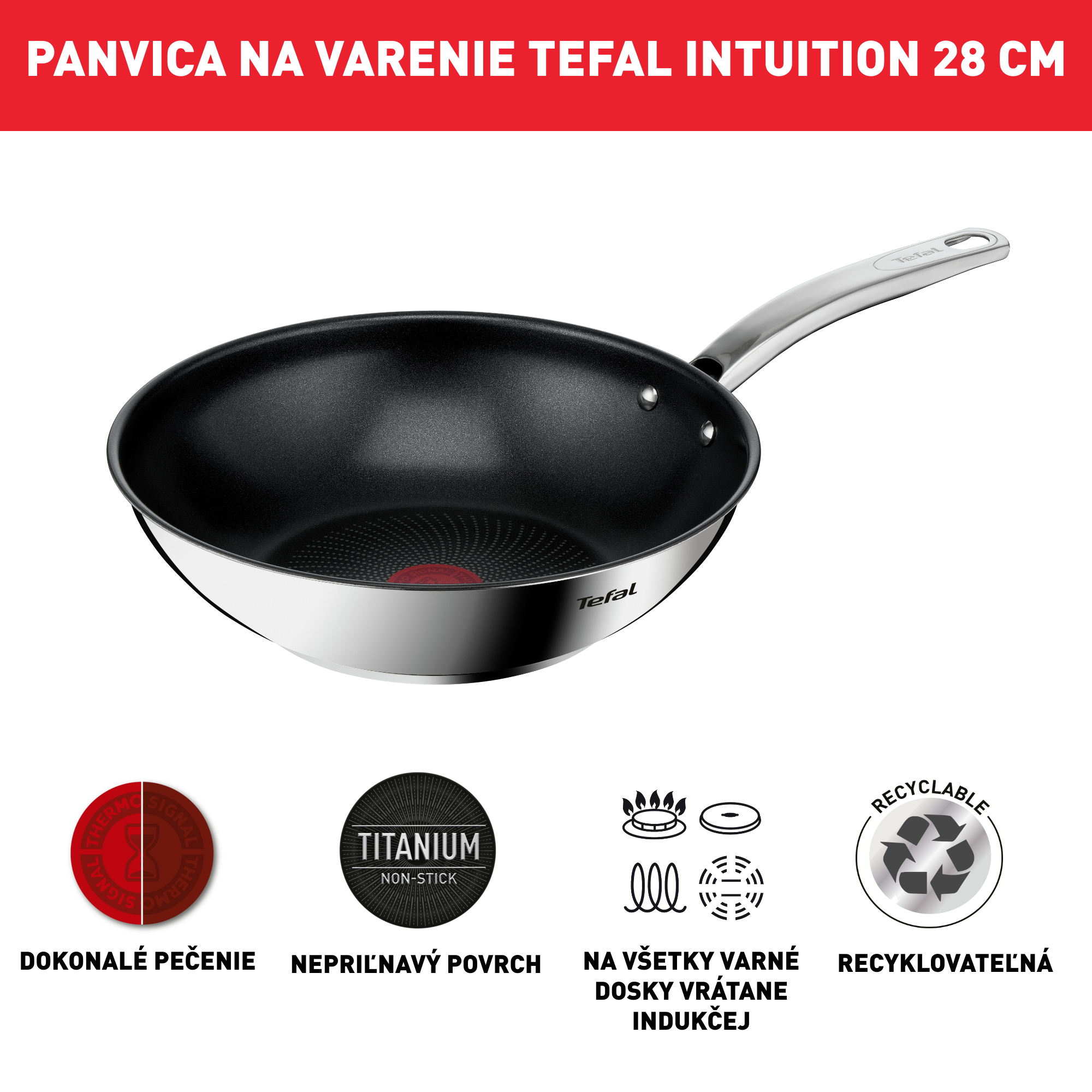 Wok panvica Tefal Intuition B8171944 28 cm