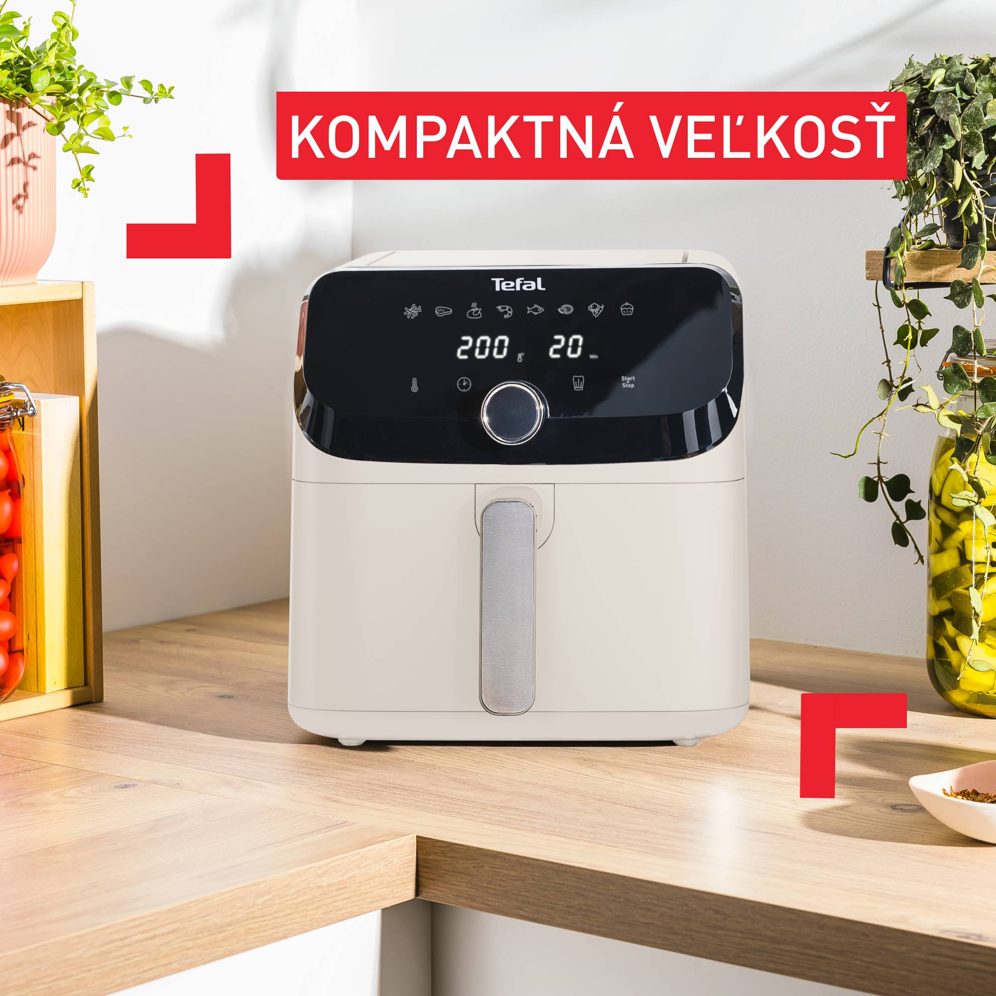 Teplovzdušná fritéza Tedal Easy Fry Mega, 7,5 l, EY855AE0, krémová