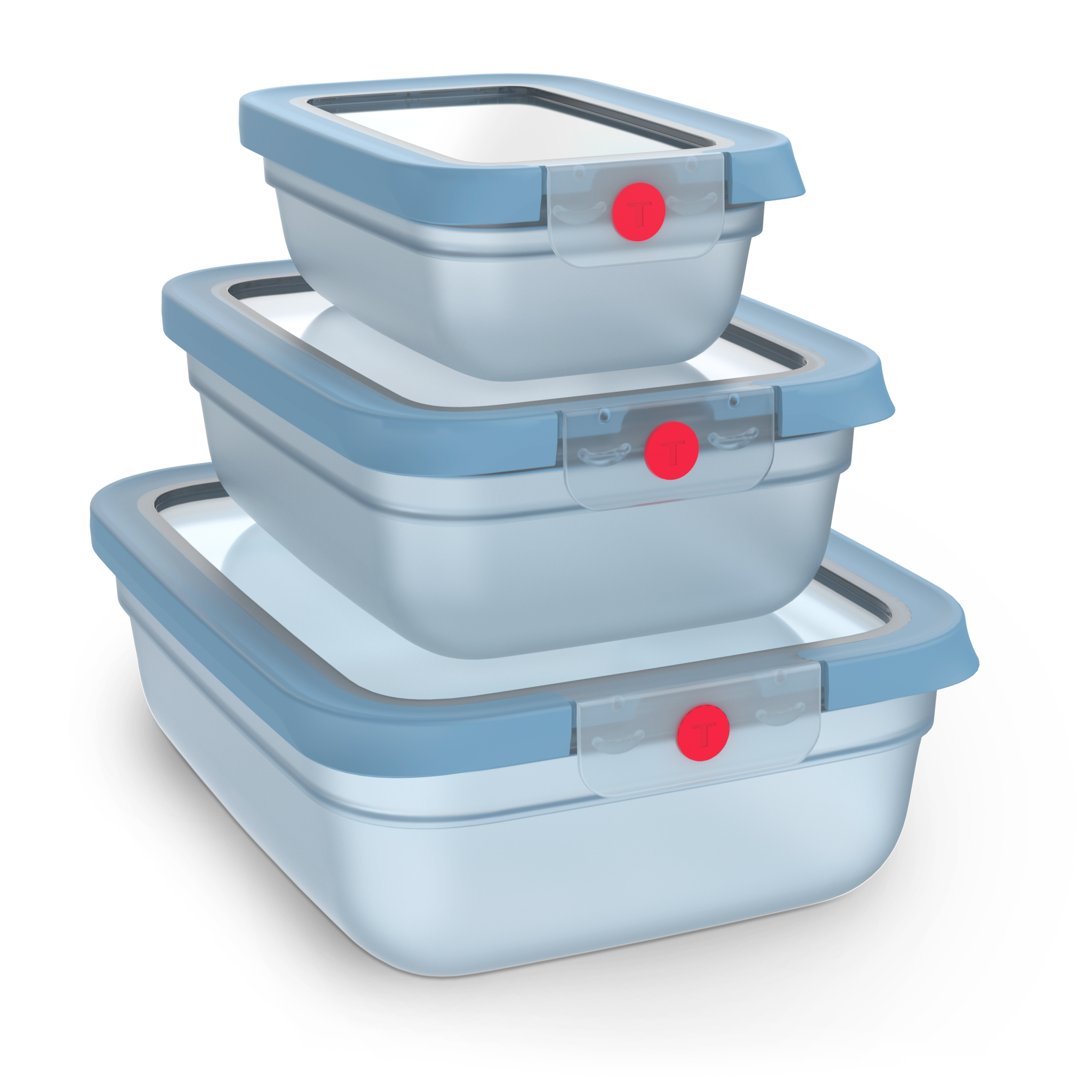 N1230210 oneClick nádoby na potraviny Tefal sada 3 kusov modrá