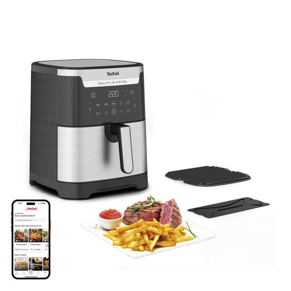 Teplovzdušná fritéza Tefal Easy Fry & Grill 2v1 EY801D15 Čierná/Nerezová