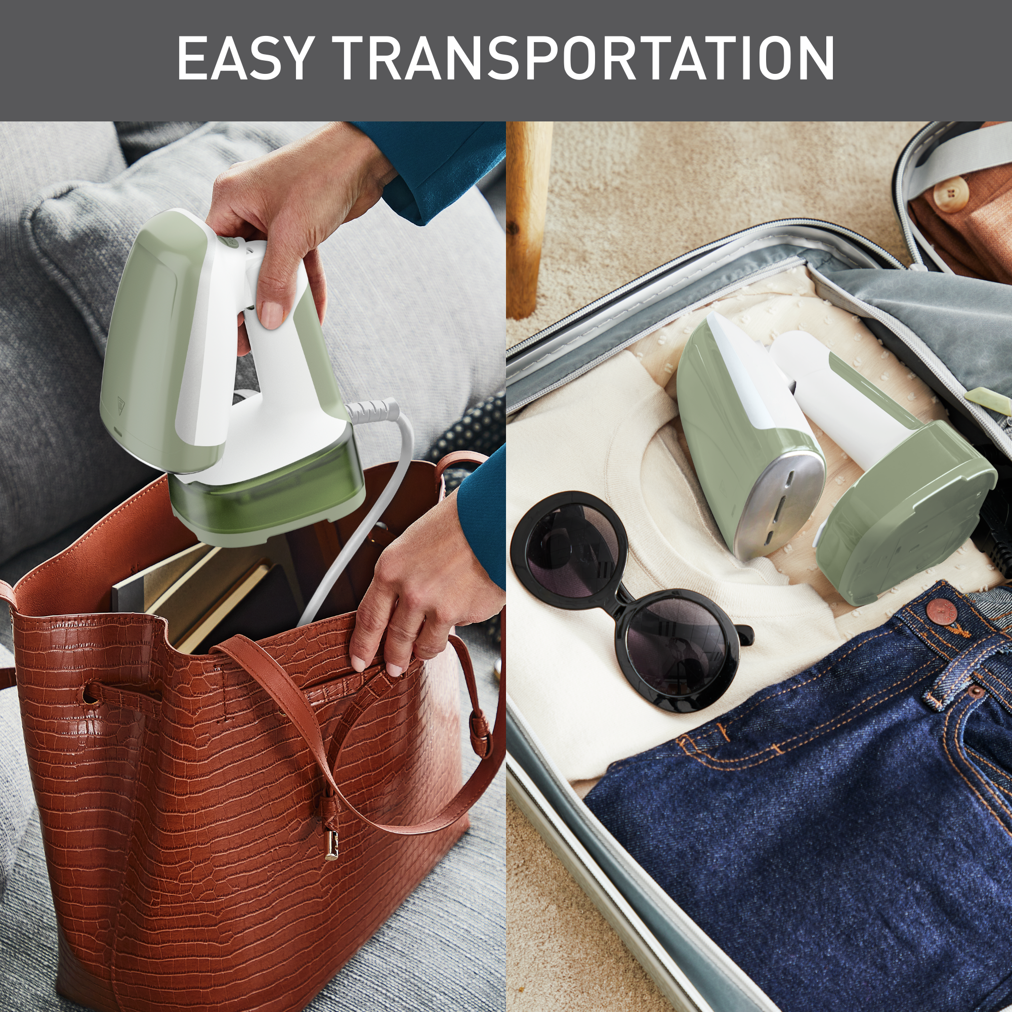 Ručný naparovač odevov Tefal Access'Steam Pocket DT3053 Zelený/Biely