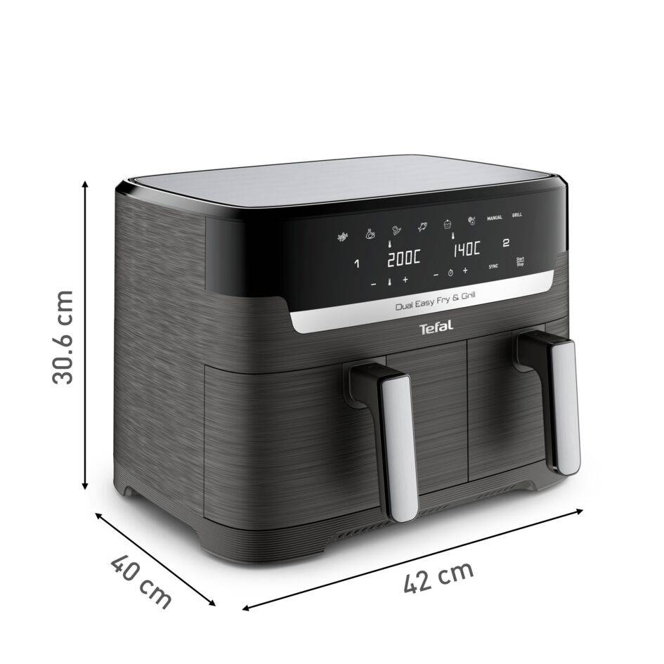 Teplovzdušná fritéza Tefal Dual Easy Fry & Grill EY905B10 Čierna