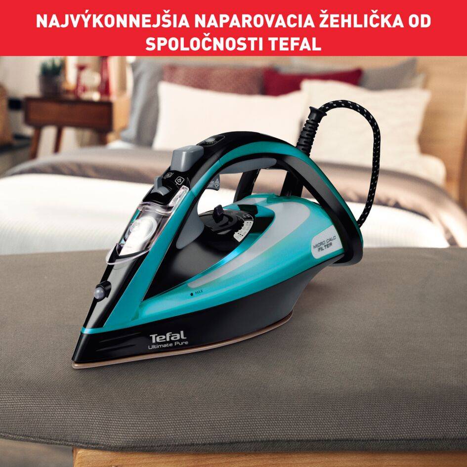 Naparovacia žehlička Tefal Ultimate Pure FV9844E0 Azúrová/Čierna