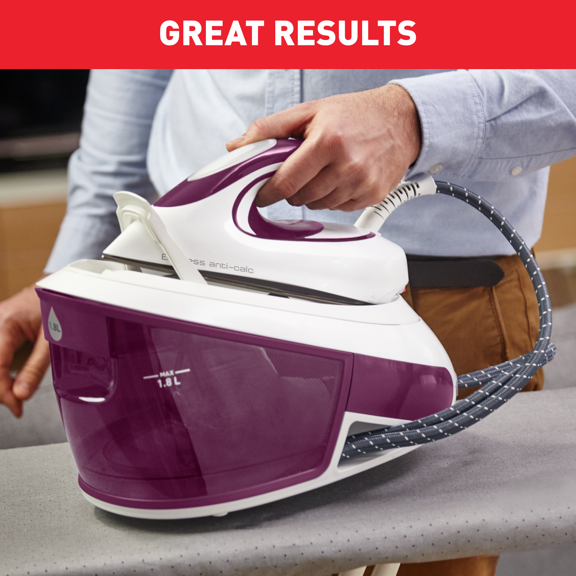 Parný generátor Tefal Express Anti-Calc SV8054E0 Fialový/bielý