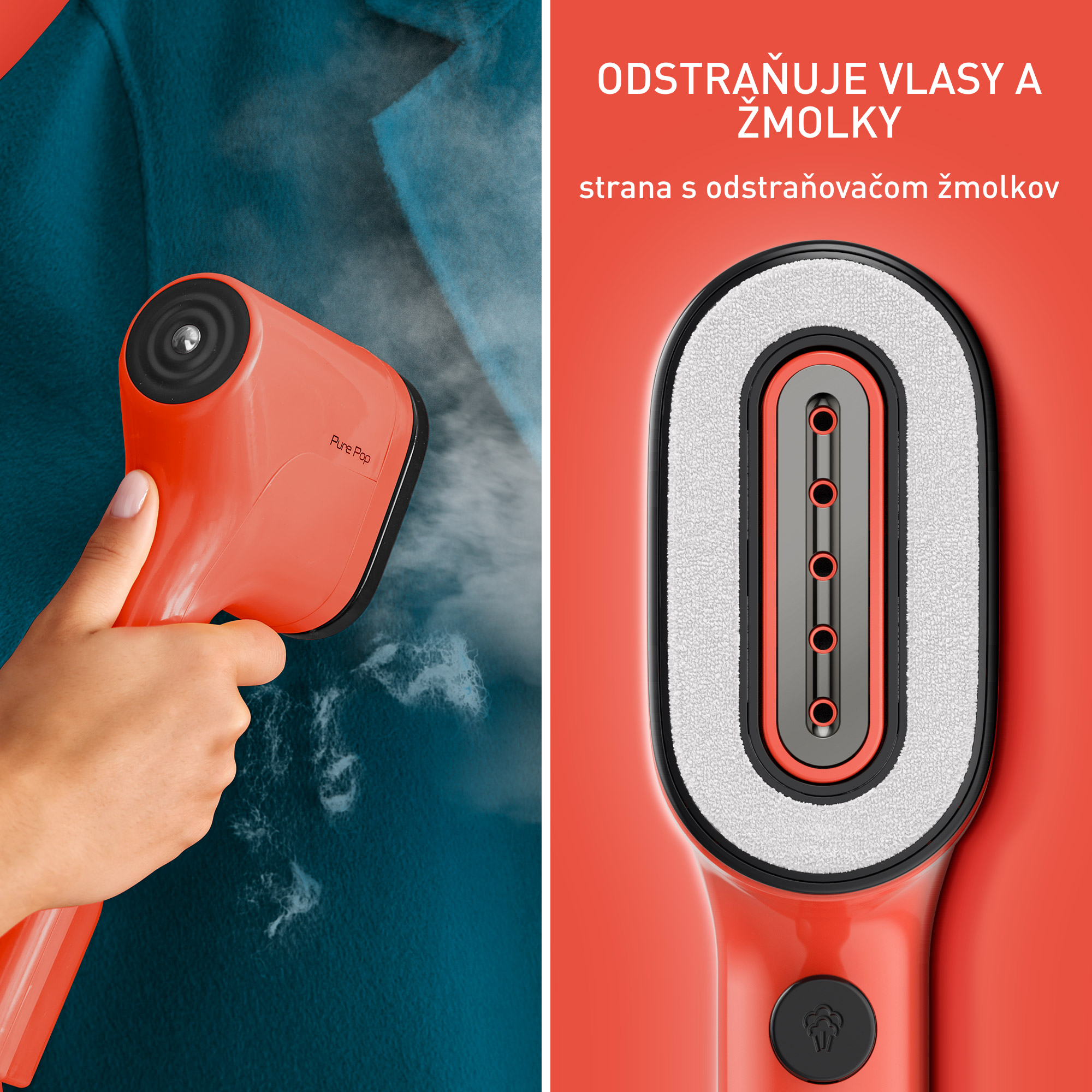 Naparovač odevov Tefal Pure POP DT2022E1 Červený